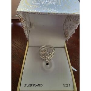 New Charter Club Leaf Silver-Plated Cluster Ring, Size 7.